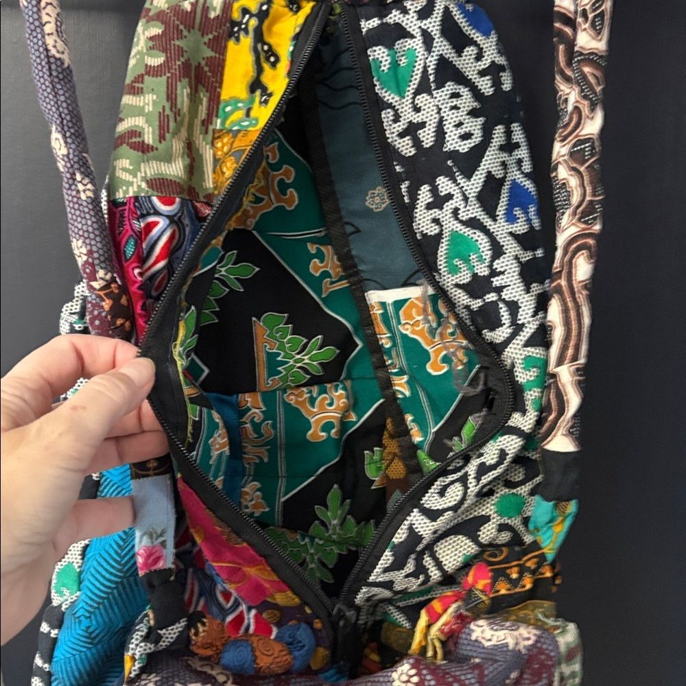 Handmade ColorfulPatchwork Sling Backpack - Picture 6 of 6